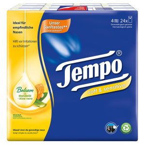 Tempo Taschentücher Soft & Sensitive 4-lagig 24 x 9 Stück