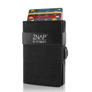 ZNAP Portemonnaie Slim Wallet Kork Black, 8er