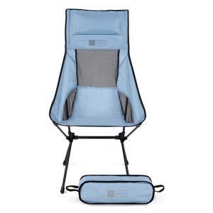 Trekony Campingstuhl Hoch Hellblau Stahl