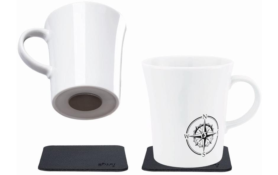 Silwy Porzellan Magnet-Henkel-Tassen Set Reiselust