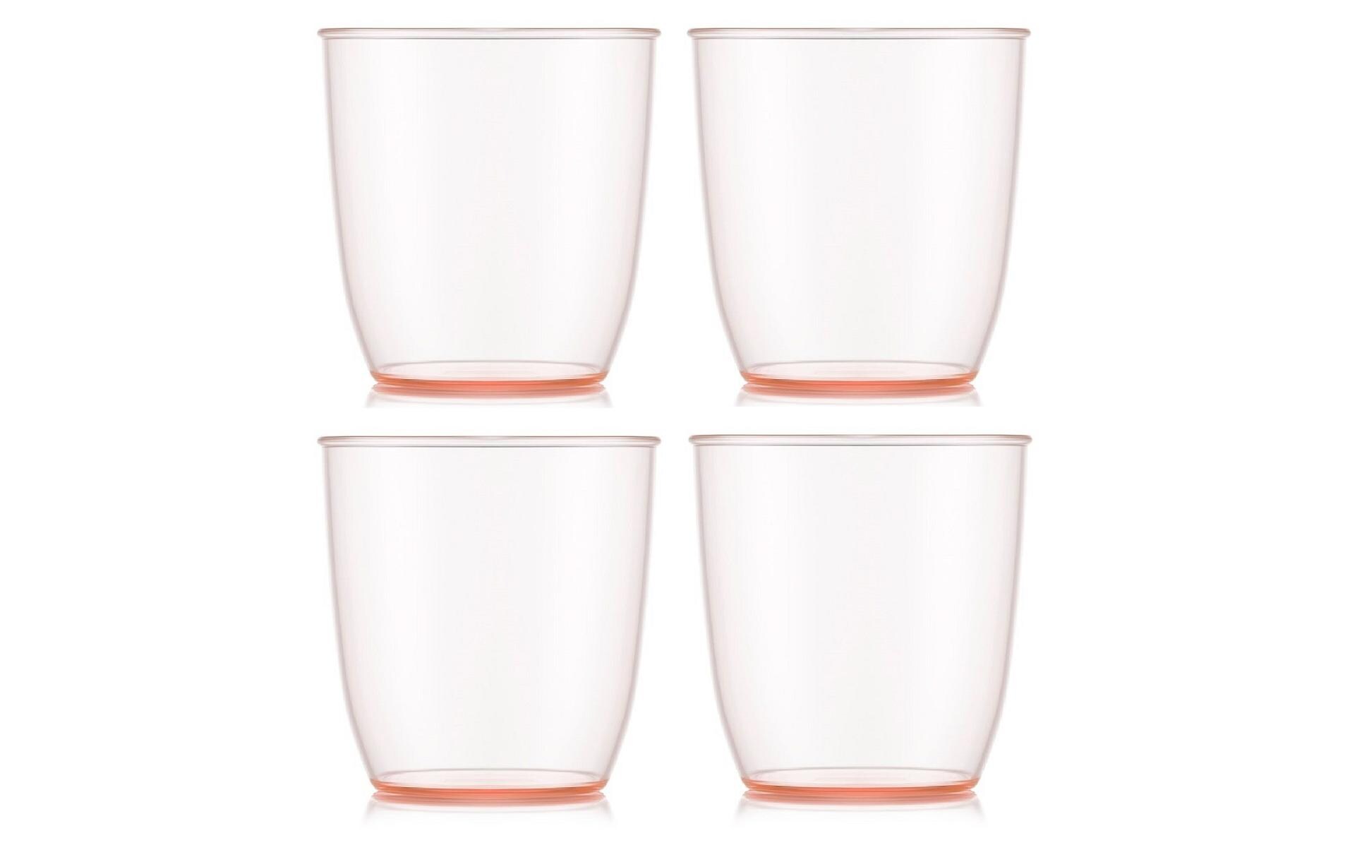 Bodum Outdoor-Becher Kvadrant 350 ml, Rosa, 4 Stück