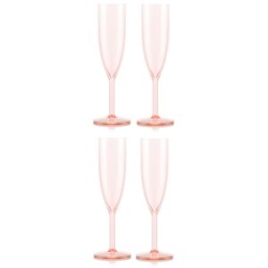 Bodum Outdoor-Champagnerglas Oktett 120 ml, Rosa, 4 Stück