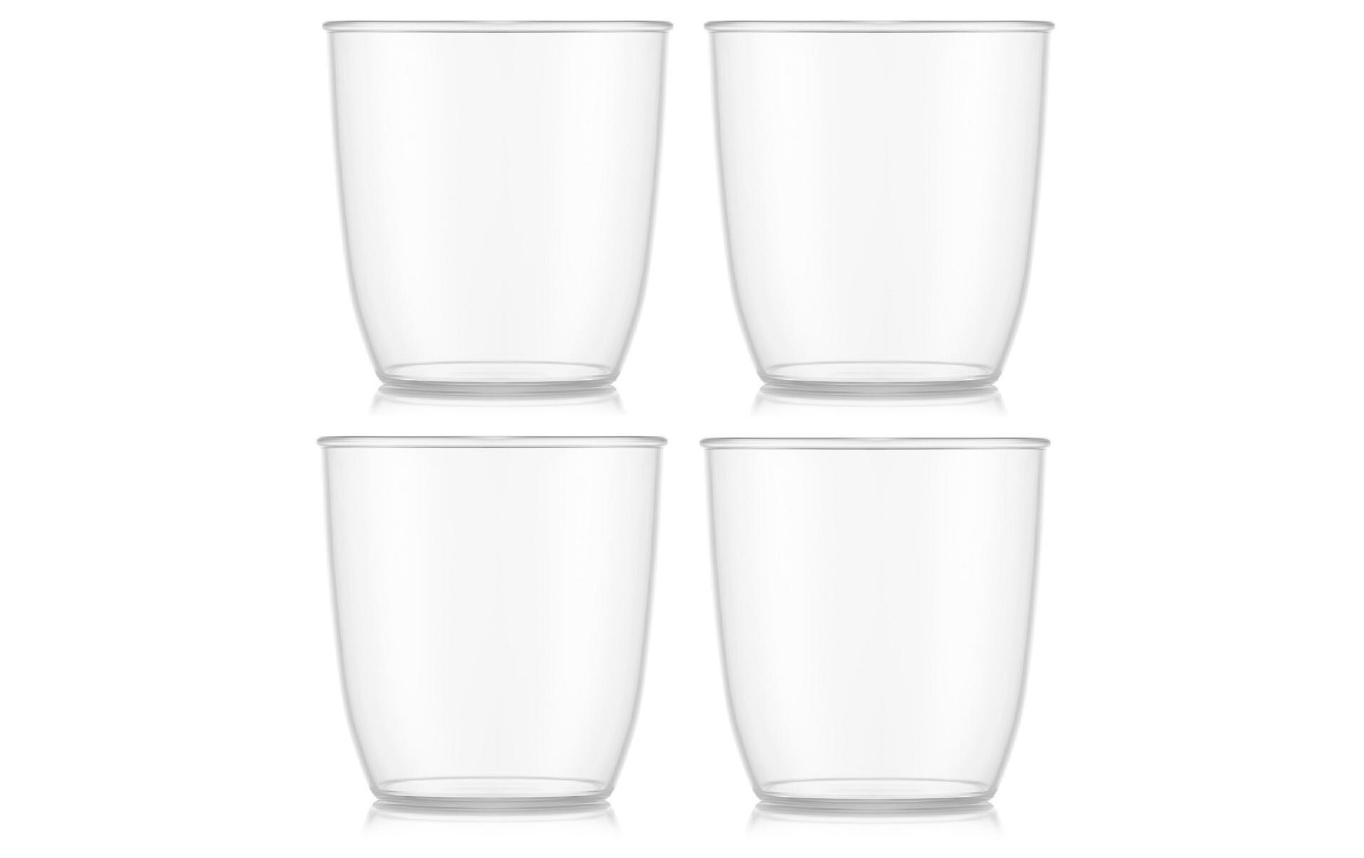 Bodum Outdoor-Becher Kvadrant 350 ml, Transparent, 4 Stück