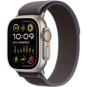 Apple Watch Ultra 2 Natural Titanium Trail Loop Blau/Schwarz M/L