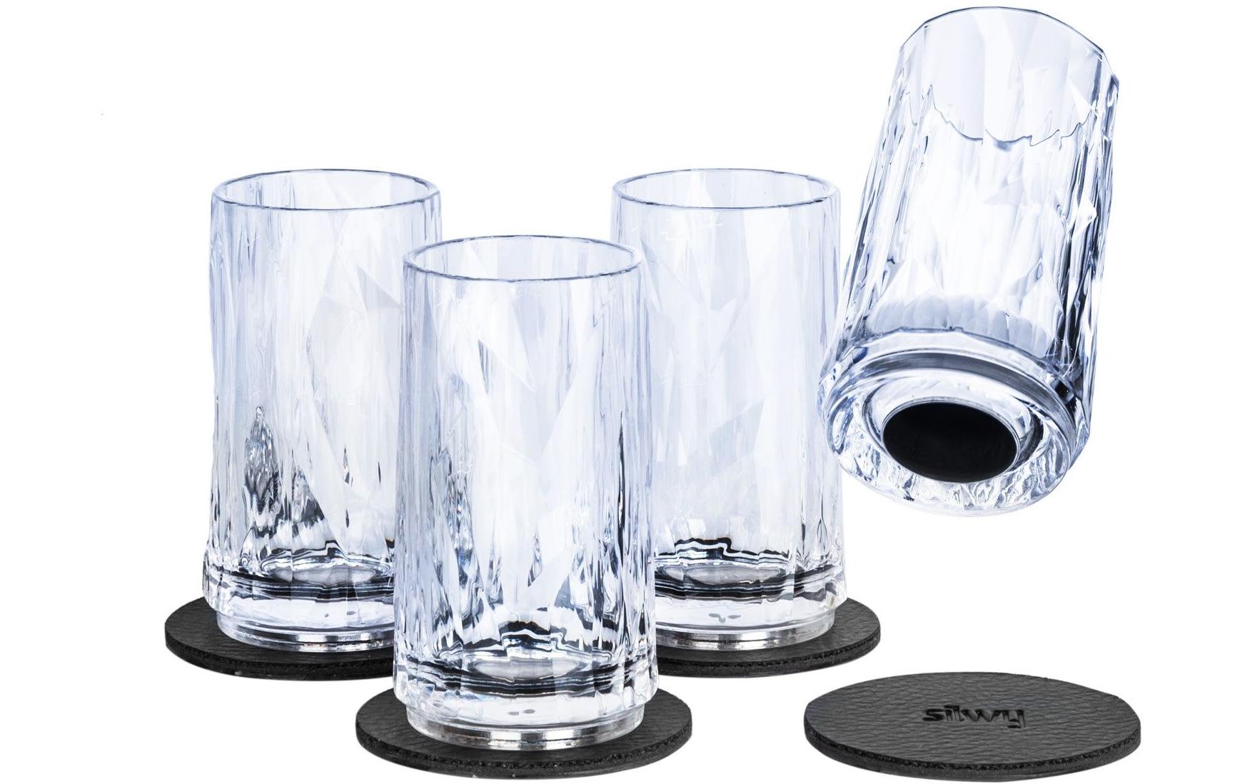 Silwy Magnet-Kunststoffgläser, 4er-Set, 40 ml