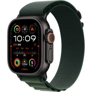 Apple Watch Ultra 2 Black Titanium Alpine Loop Dunkelgrün Medium