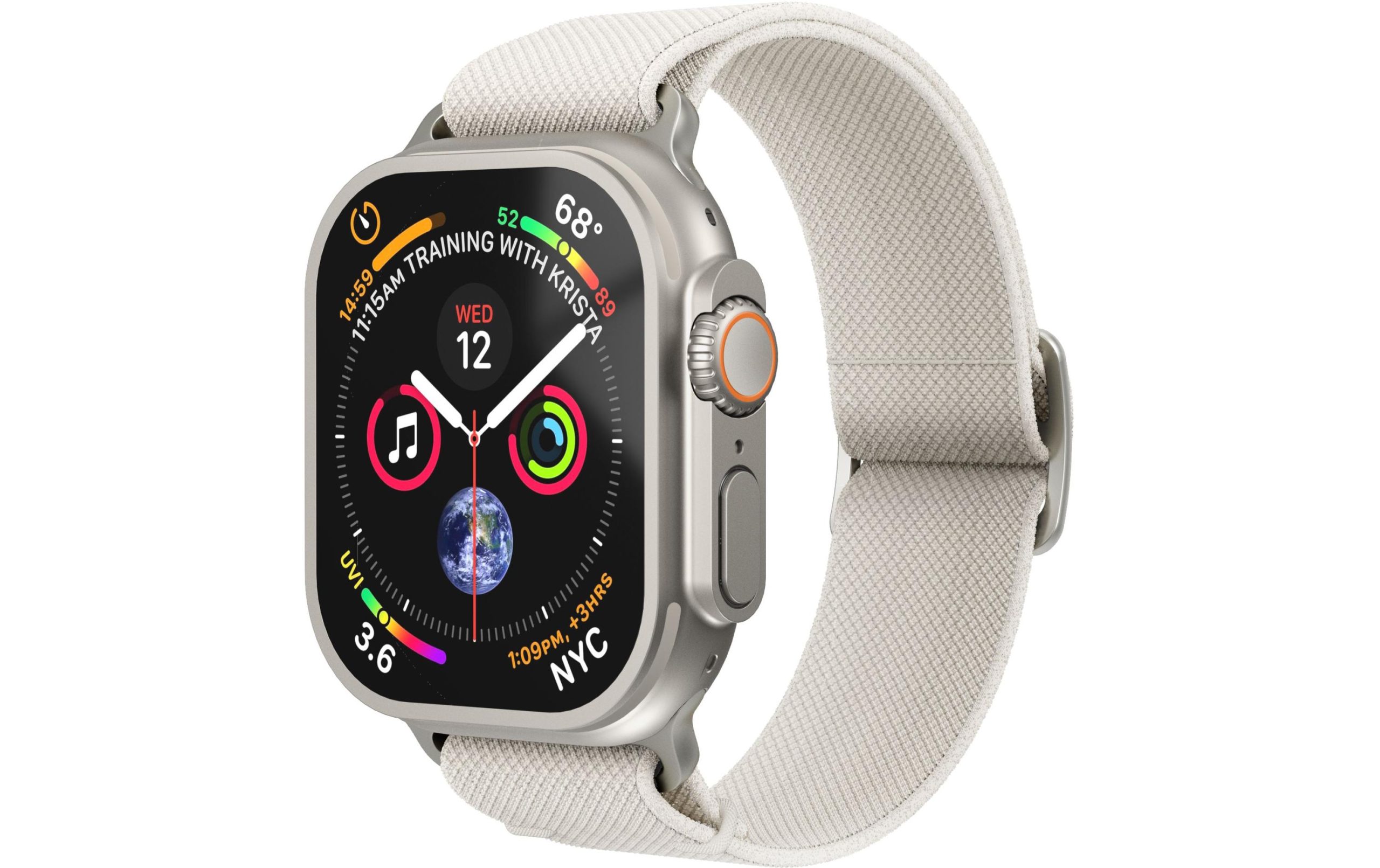 Vonmählen Armband Classic Nylon Loop Apple Watch 42/44/45/49 mm Cream