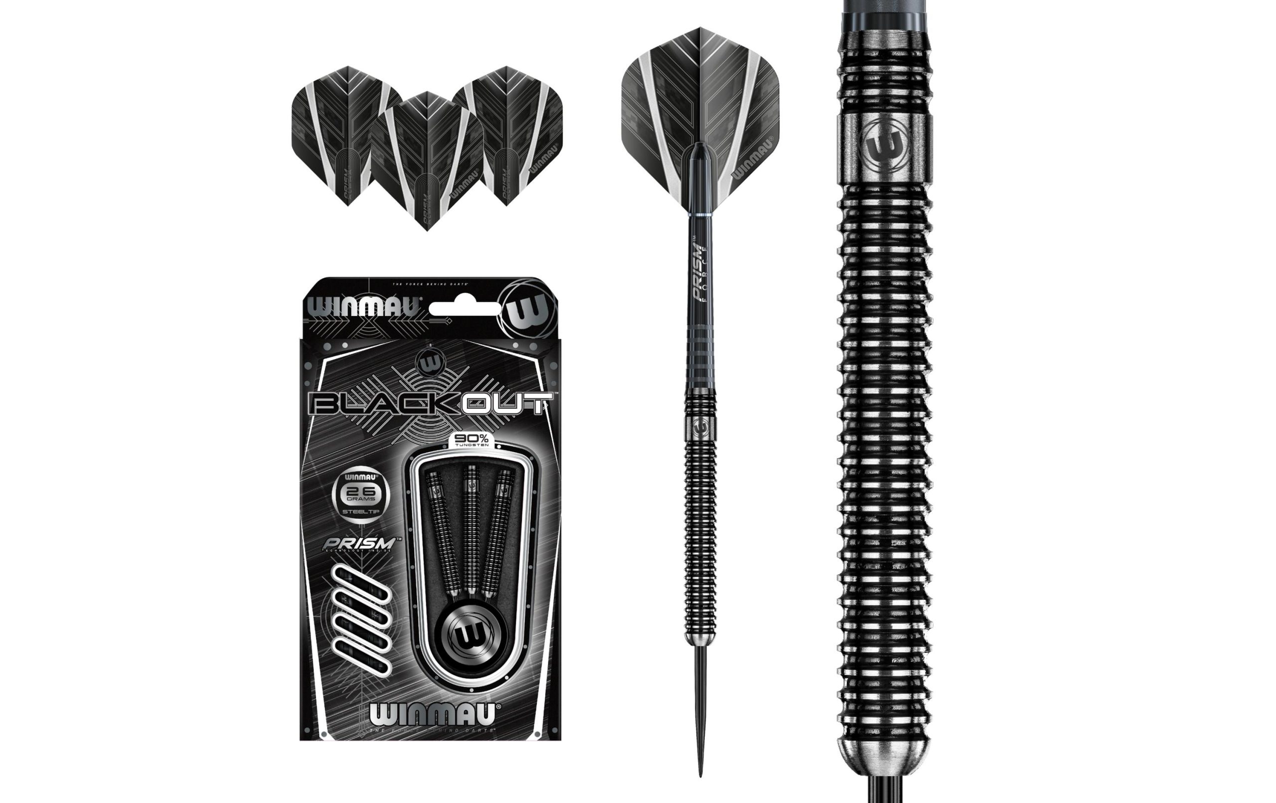 Winmau Dartpfeile Steeldart Blackout 3 Stück