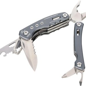 Troika Taschenmesser Rucksack Tool mit 15 Funktionen, Grau