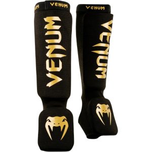 Venum Kontact Shin Guards Gold/Schwarz, XL