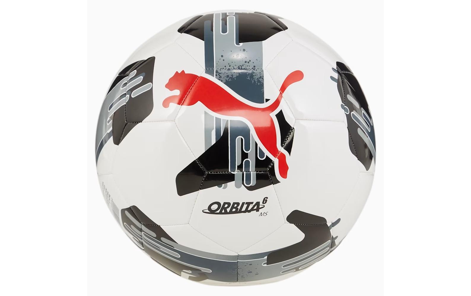 PUMA Fussball Orbita 6 MS Weiss-Schwarz, Ballgrösse: 5