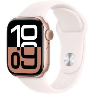 Apple Watch Series 10 42 mm GPS Alu Roségold Sport Weiss S/M