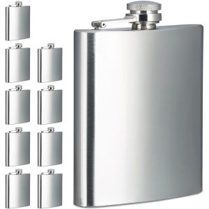 relaxdays Outdoor-Flachmann 10er Set, 200 ml